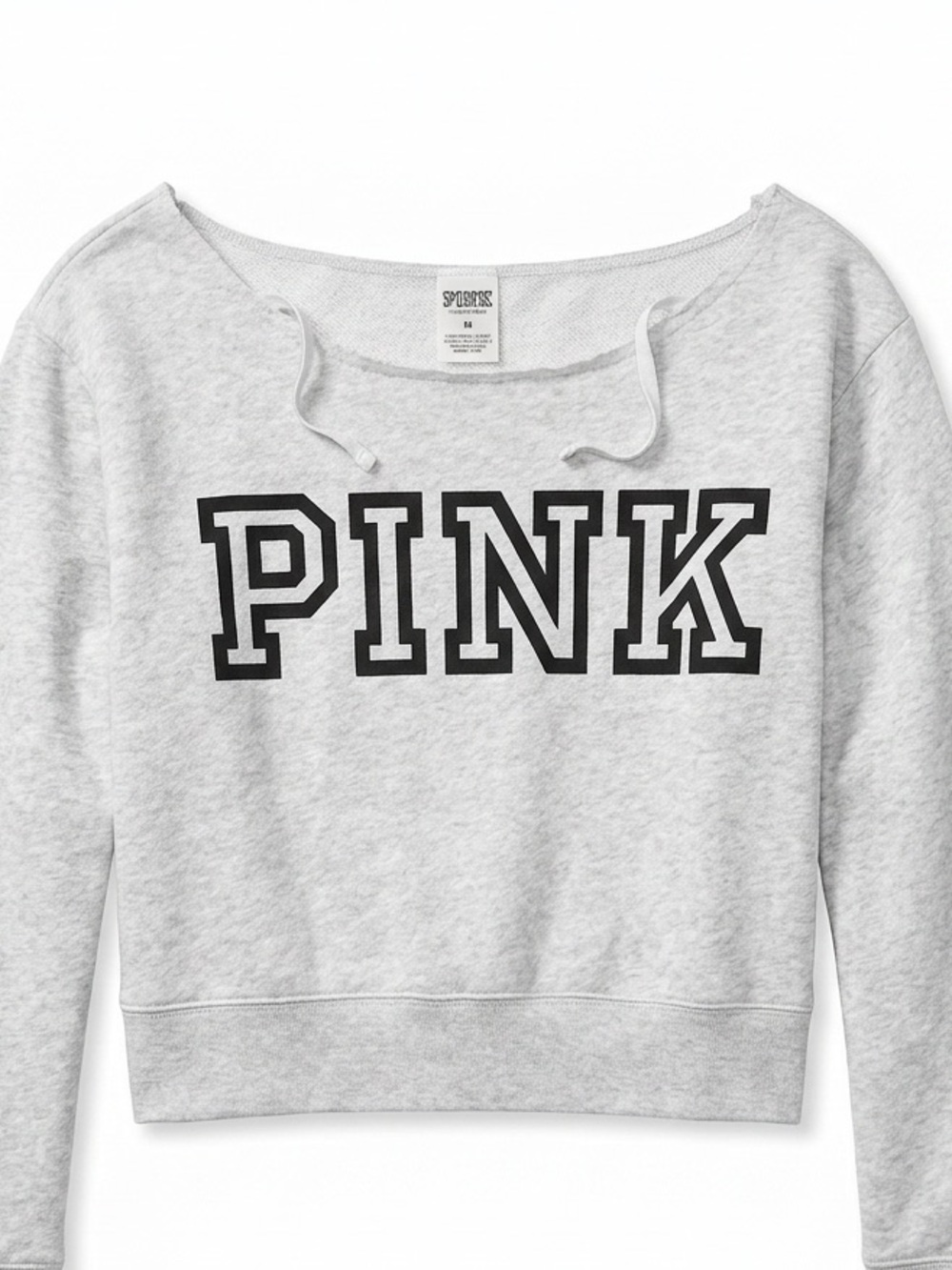 PINK Victoria's Secret Light Heather Gray Logo Pullover